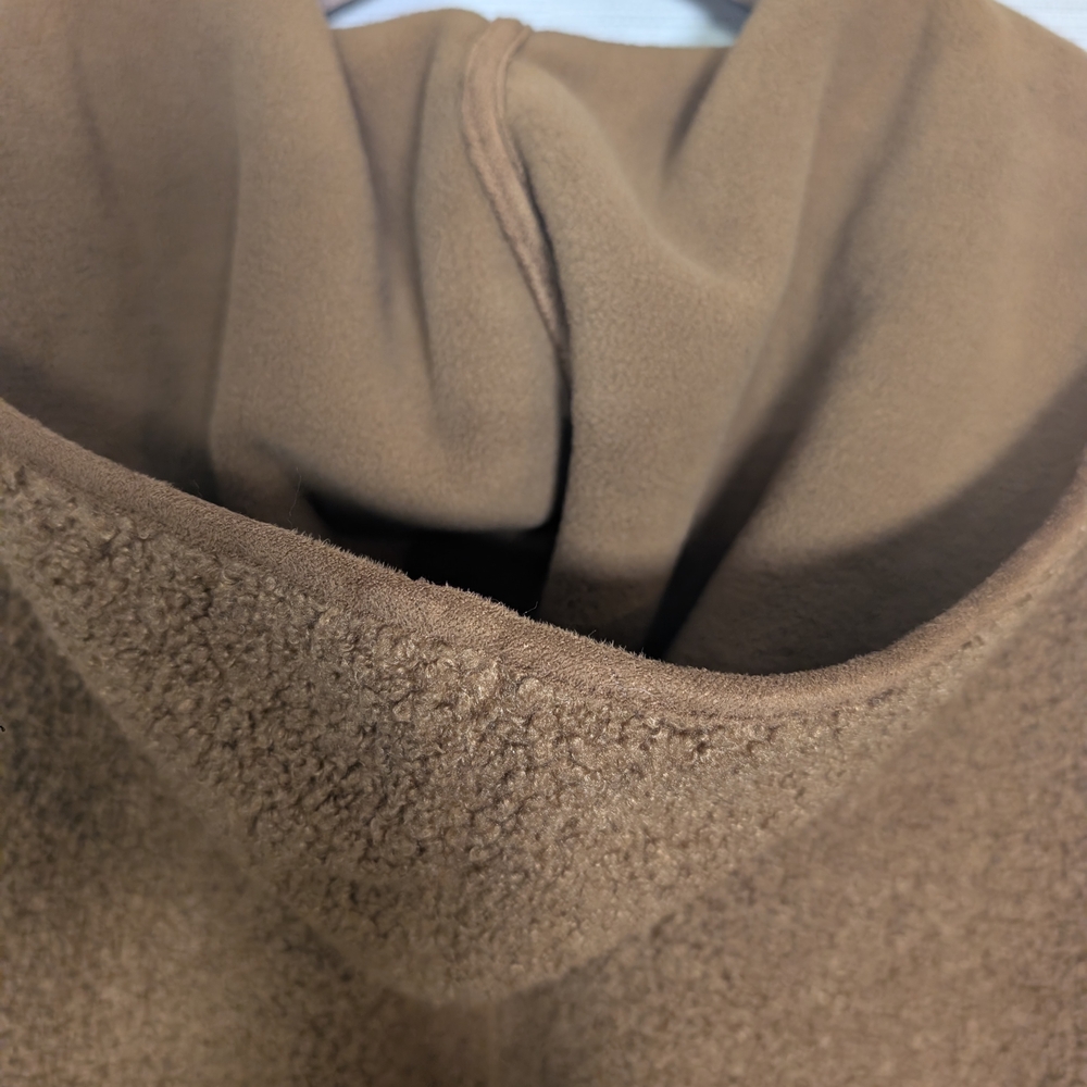 Joie Boucle Teddy Sherpa Hooded Open Cardigan Jacket Large Soft Camel Brown - Picture 10 of 10